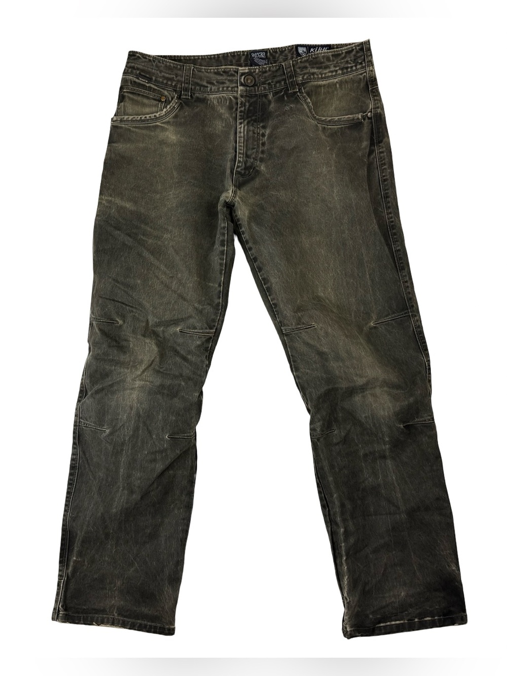 Kuhl Rydr Mens 34X32 Vintage Patina Utility Hiking Outdoor Workwear Jeans Green